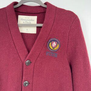 Abercrombie and Fitch Y2K cardigan sweater red academic core embroidered emblem